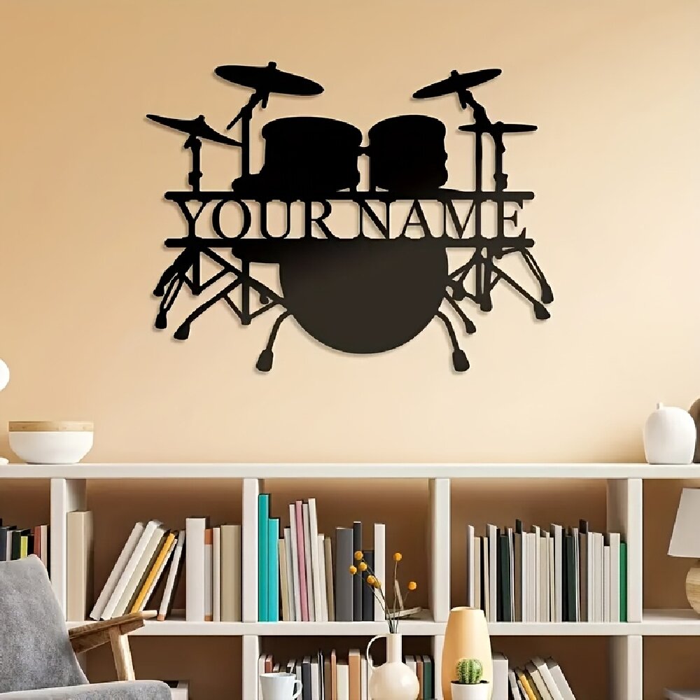Custom Drum Set Metal Wall Art - огляд і ціна Musical Instrument With Names